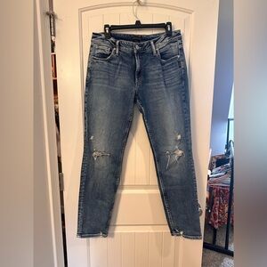 Silver Jeans Skinny Distressed Blue Denim